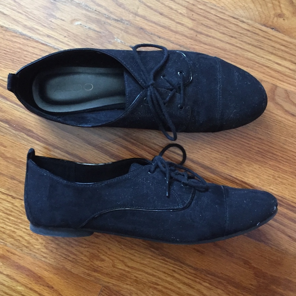 Aldo Foliroli Oxford Black Lace Up Flat - Size 9